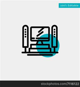 Computer, Computing, Server, Cpu turquoise highlight circle point Vector icon
