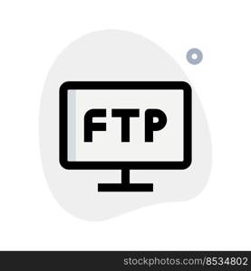 Computer connected to FTP server for data file transfer