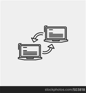 Computer, connection, link, network, sync Line Icon. Vector isolated illustration. Vector EPS10 Abstract Template background