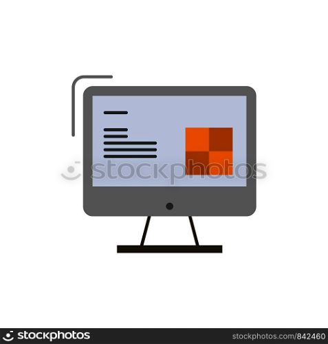 Computer, Construction, Repair, Lcd, Design Flat Color Icon. Vector icon banner Template