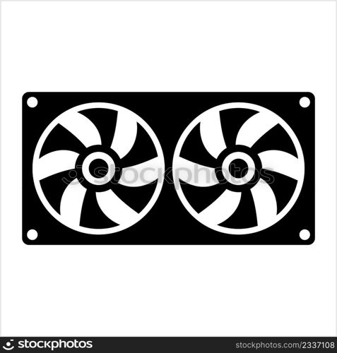 Computer Cooling Fan Icon, Air Cooling Fan Vector Art Illustration