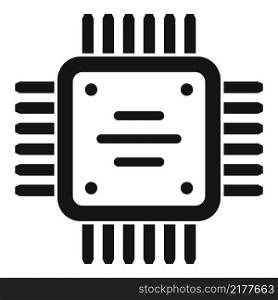 Computer cpu icon simple vector. Circuit chip. Central electronic. Computer cpu icon simple vector. Circuit chip