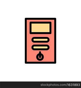 Computer, Cpu, Pc, Stabilizer  Flat Color Icon. Vector icon banner Template
