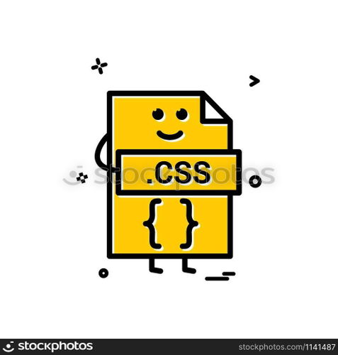 Computer css file format type icon vector design