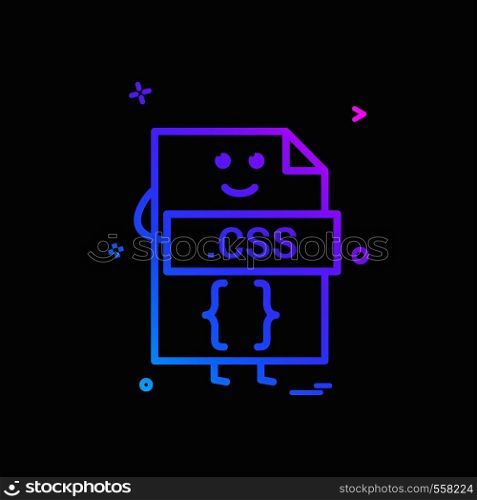 Computer css file format type icon vector design