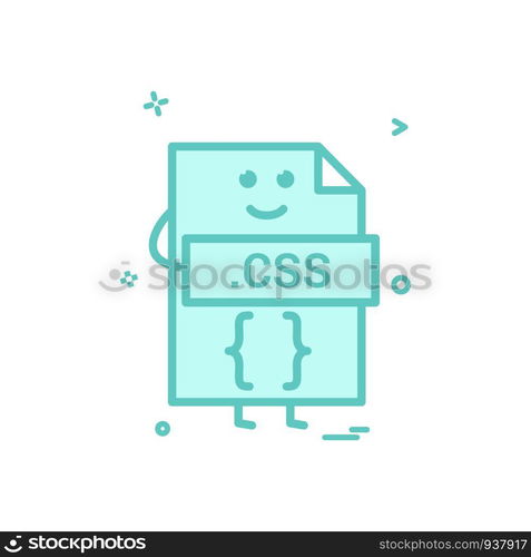 Computer css file format type icon vector design