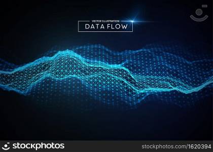 Computer data flow background. Vector EPS 10. Big data network technology.. Computer data flow background. Vector EPS 10. Big data network technology wave.