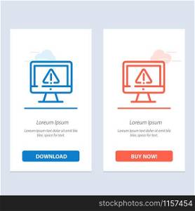 Computer, Data, Information, Internet, Security Blue and Red Download and Buy Now web Widget Card Template