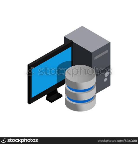 Computer data storage icon in isometric 3d style on a white background. Computer data storage icon, isometric 3d style