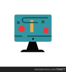 Computer, Design, Display, Graphics Flat Color Icon. Vector icon banner Template