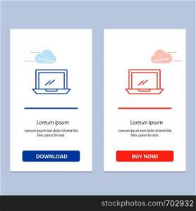 Computer, Desktop, Device, Hardware, Pc Blue and Red Download and Buy Now web Widget Card Template