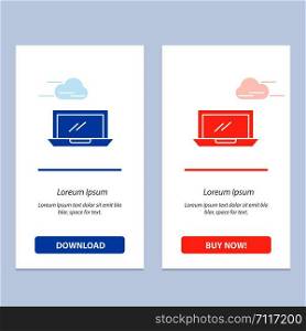 Computer, Desktop, Device, Hardware, Pc Blue and Red Download and Buy Now web Widget Card Template
