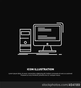 Computer, desktop, gaming, pc, personal Icon. Line vector symbol for UI and UX, website or mobile application. Vector EPS10 Abstract Template background