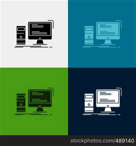 Computer, desktop, gaming, pc, personal Icon Over Various Background. glyph style design, designed for web and app. Eps 10 vector illustration. Vector EPS10 Abstract Template background