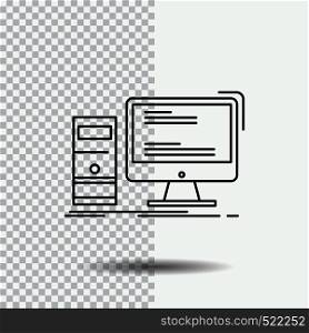 Computer, desktop, gaming, pc, personal Line Icon on Transparent Background. Black Icon Vector Illustration. Vector EPS10 Abstract Template background