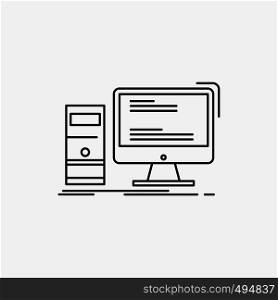 Computer, desktop, gaming, pc, personal Line Icon. Vector isolated illustration. Vector EPS10 Abstract Template background