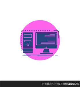 Computer, desktop, hardware, workstation, System Glyph Icon.. Vector EPS10 Abstract Template background
