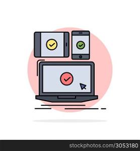 computer, devices, mobile, responsive, technology Flat Color Icon Vector