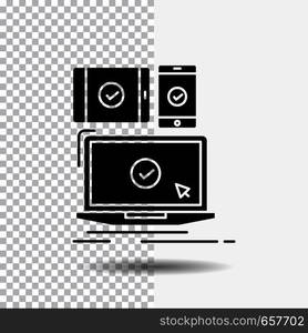 computer, devices, mobile, responsive, technology Glyph Icon on Transparent Background. Black Icon. Vector EPS10 Abstract Template background