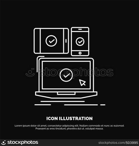computer, devices, mobile, responsive, technology Icon. Line vector symbol for UI and UX, website or mobile application. Vector EPS10 Abstract Template background