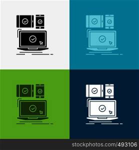 computer, devices, mobile, responsive, technology Icon Over Various Background. glyph style design, designed for web and app. Eps 10 vector illustration. Vector EPS10 Abstract Template background