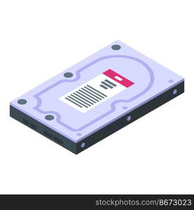Computer disk icon isometric vector. Sd card. Memory ssd. Computer disk icon isometric vector. Sd card
