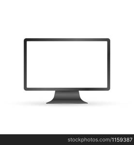 Computer display isolated in realistic design on white background. Vector stock illustration. Computer display isolated in realistic design on white background. Vector stock illustration.