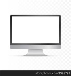 Computer display isolated in realistic design on white background. Vector stock illustration. Computer display isolated in realistic design on white background. Vector stock illustration.