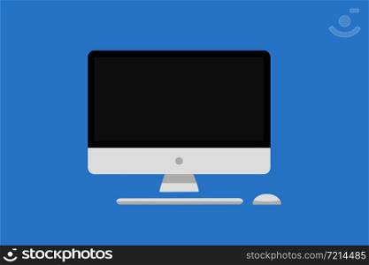 Computer display mouse keyboard. Technology communication background. Monitor vector icon. Flat graphic design. Screen computer monitor. EPS 10. Computer display mouse keyboard. Technology communication background. Monitor vector icon. Flat graphic design. Screen computer monitor.