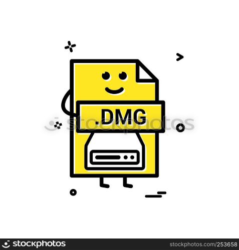 Computer dmg file format type icon vector design