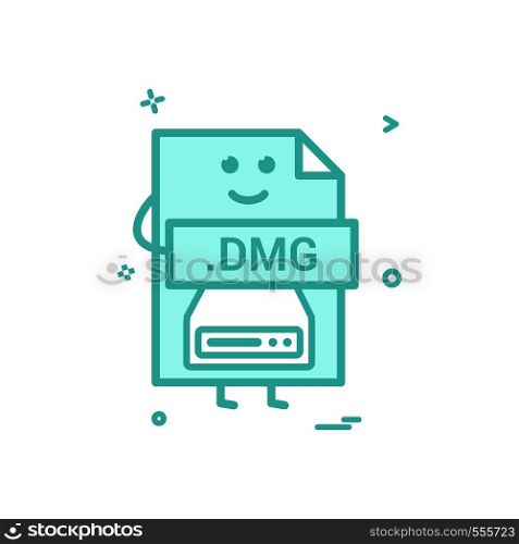 Computer dmg file format type icon vector design