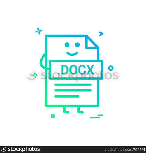 Computer docx file format type icon vector design