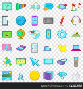 Computer download icons set. Cartoon style of 36 computer download vector icons for web for any design. Computer download icons set, cartoon style