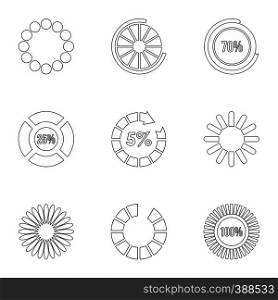 Computer download icons set. Outline illustration of 9 computer download vector icons for web. Computer download icons set, outline style