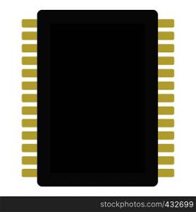 Computer electronic circuit board icon flat isolated on white background vector illustration. Computer electronic circuit board icon isolated