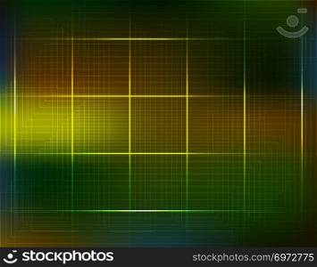 Computer electronic scheme technology background circuit. Futuristic lines in green, yellow and blue. Good for web design. Vector Illustration
