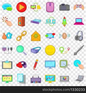 Computer emai icons set. Cartoon style of 36 computer emai vector icons for web for any design. Computer email icons set, cartoon style