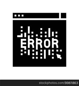 computer error glyph icon vector. computer error sign. isolated contour symbol black illustration. computer error glyph icon vector illustration