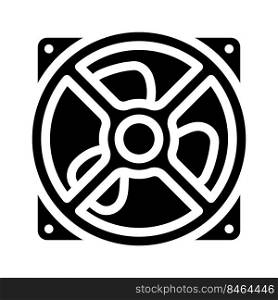 computer fan glyph icon vector. computer fan sign. isolated symbol illustration. computer fan glyph icon vector illustration