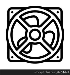 computer fan line icon vector. computer fan sign. isolated contour symbol black illustration. computer fan line icon vector illustration