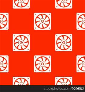 Computer fan pattern repeat seamless in orange color for any design. Vector geometric illustration. Computer fan pattern seamless