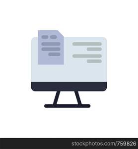 Computer, File, Education, Online Flat Color Icon. Vector icon banner Template