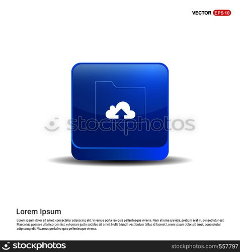 Computer Folder Icon - 3d Blue Button.