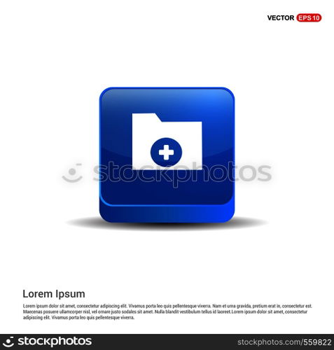 Computer Folder Icon - 3d Blue Button.