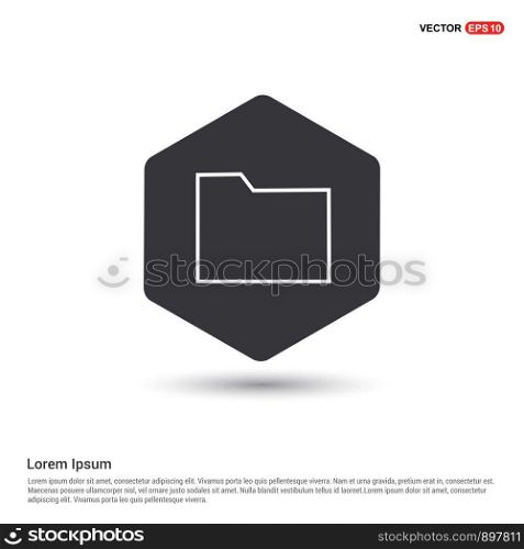Computer Folder Icon Hexa White Background icon template - Free vector icon