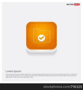Computer Folder Icon Orange Abstract Web Button - Free vector icon