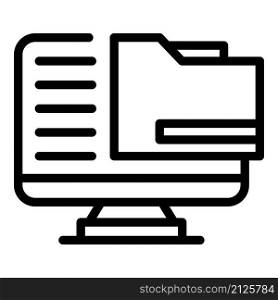 Computer folder icon outline vector. Cms development. Web design. Computer folder icon outline vector. Cms development