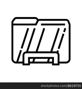 computer folder line icon vector. computer folder sign. isolated contour symbol black illustration. computer folder line icon vector illustration