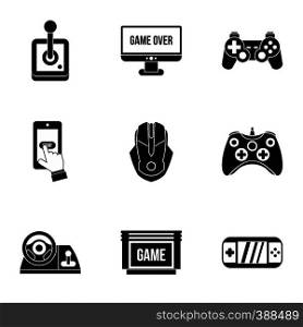 Computer games icons set. Simple illustration of 9 computer games vector icons for web. Computer games icons set, simple style