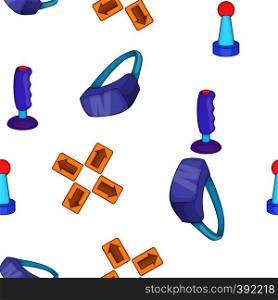 Computer gaming elements pattern. Cartoon illustration of computer gaming elements vector pattern for web. Computer gaming elements pattern, cartoon style